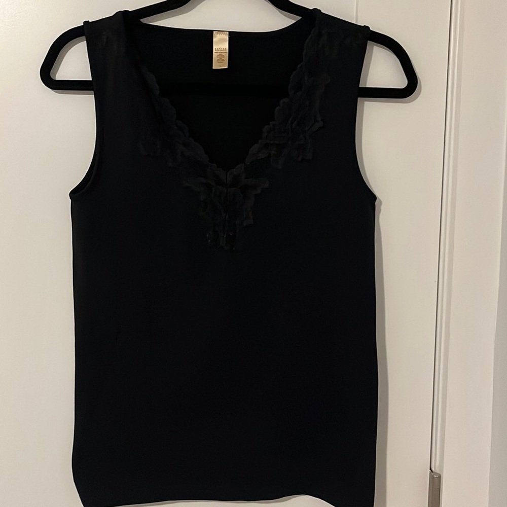 Black banana republic tank with lace detail